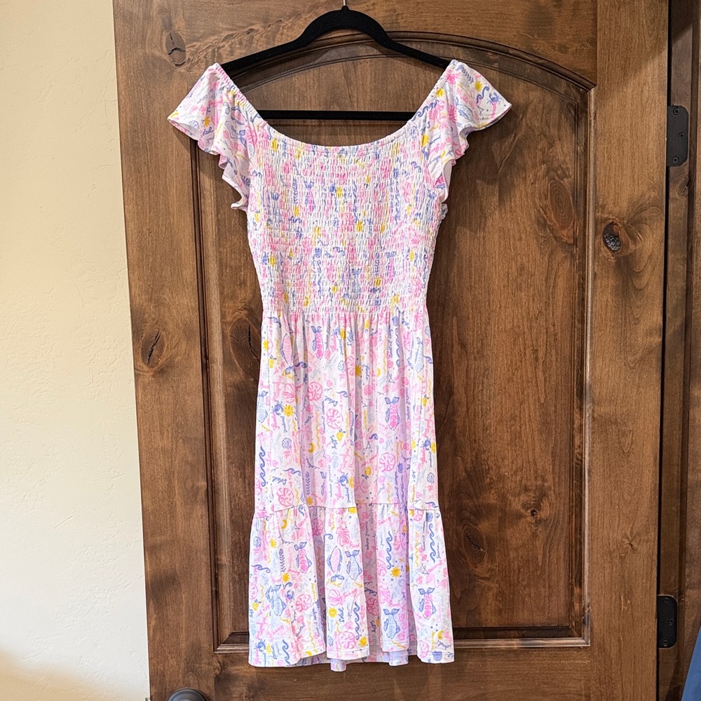 Lilly Pulitzer Pink Floral Smocked Ruffle Sundress